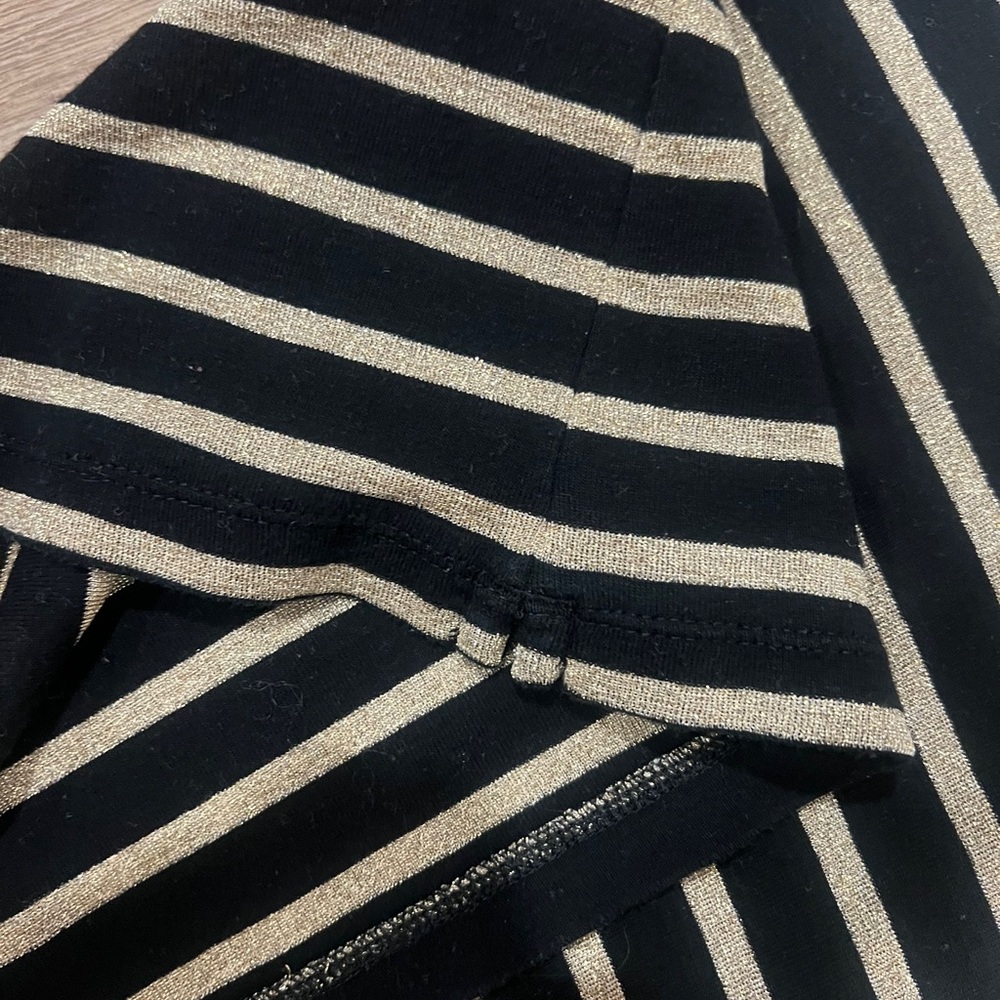 Polo Ralph Lauren Striped Black and Cream Cotton Long Sleeve Top - Picture 6 of 6